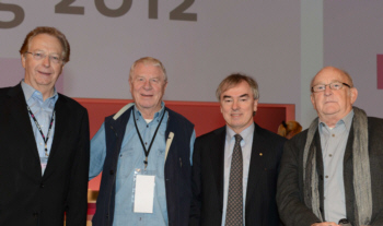 Karl-Heinz Baum, Gerd Türck, Klaus Dauderstädt und Landesvorsitzender Hans Burggraf (von li)